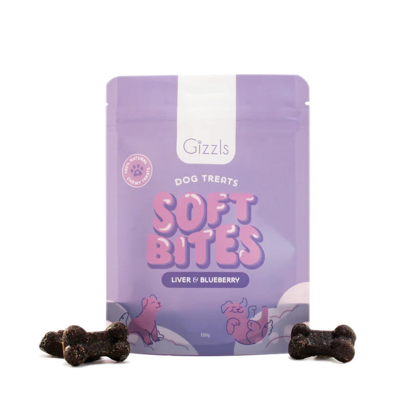 Gizzls Liver & Blueberry Soft Dog Treats 150g