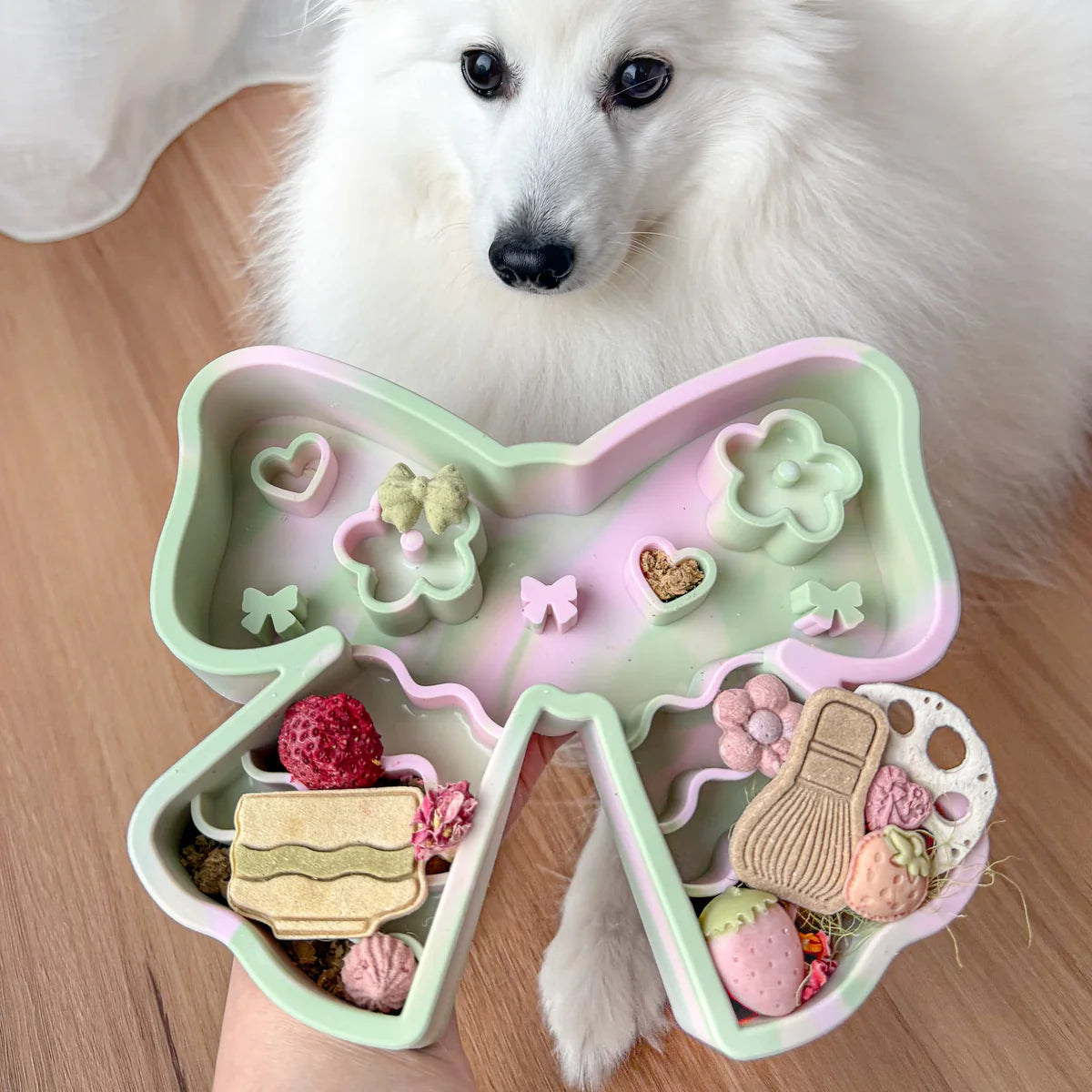 蝴蝶結慢食墊 — 草莓抹茶