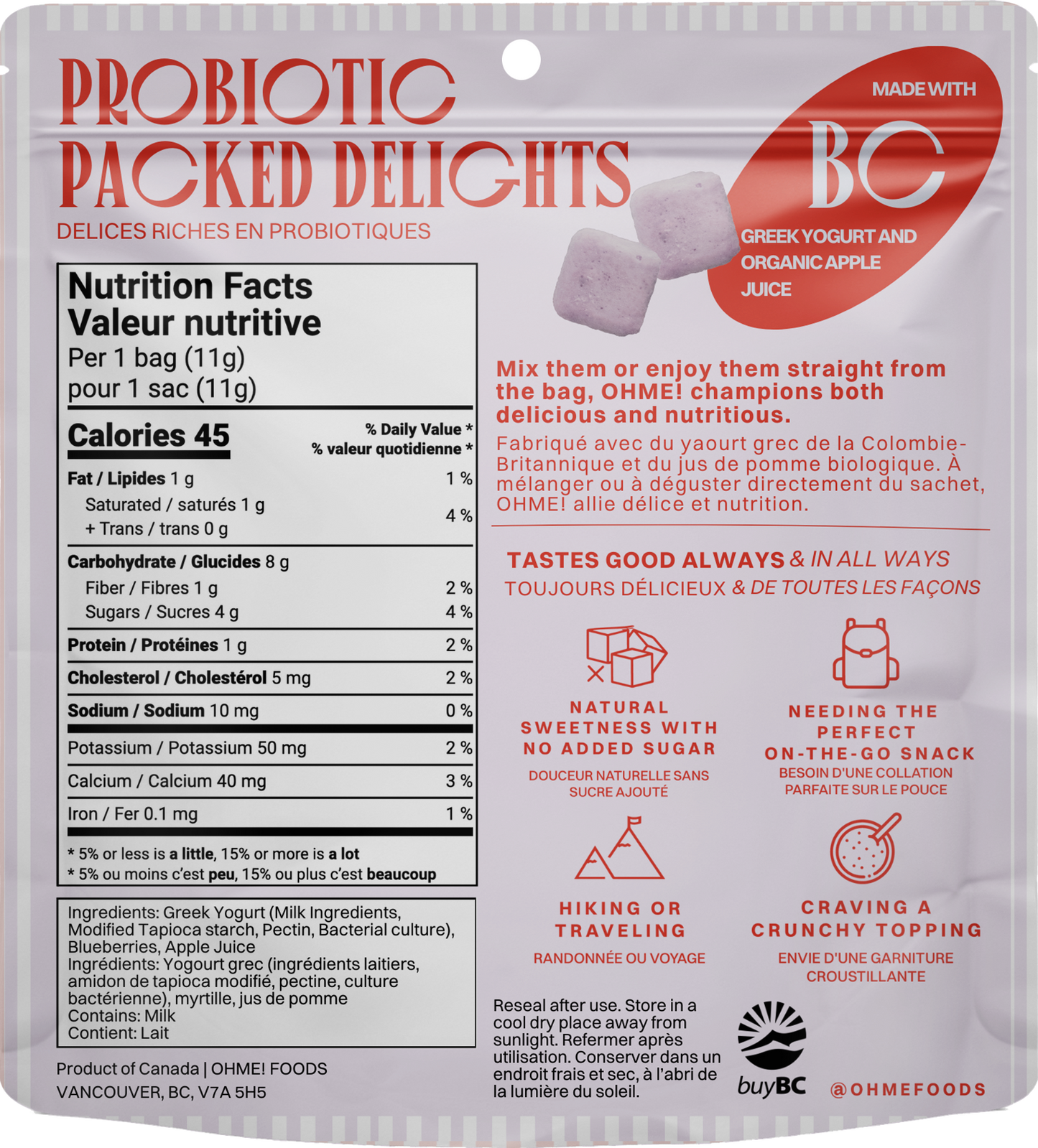 Freeze Dried Blueberry Yogurt Crunch 11g