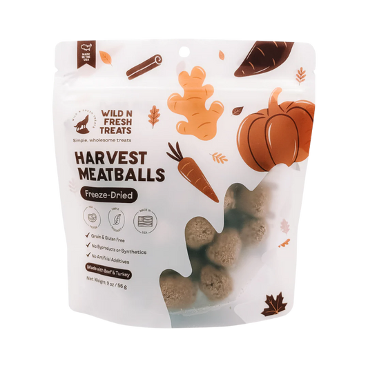 Freeze-Dried Harvest Meatballs (Beef+Turkey+Pumpkin) 2oz