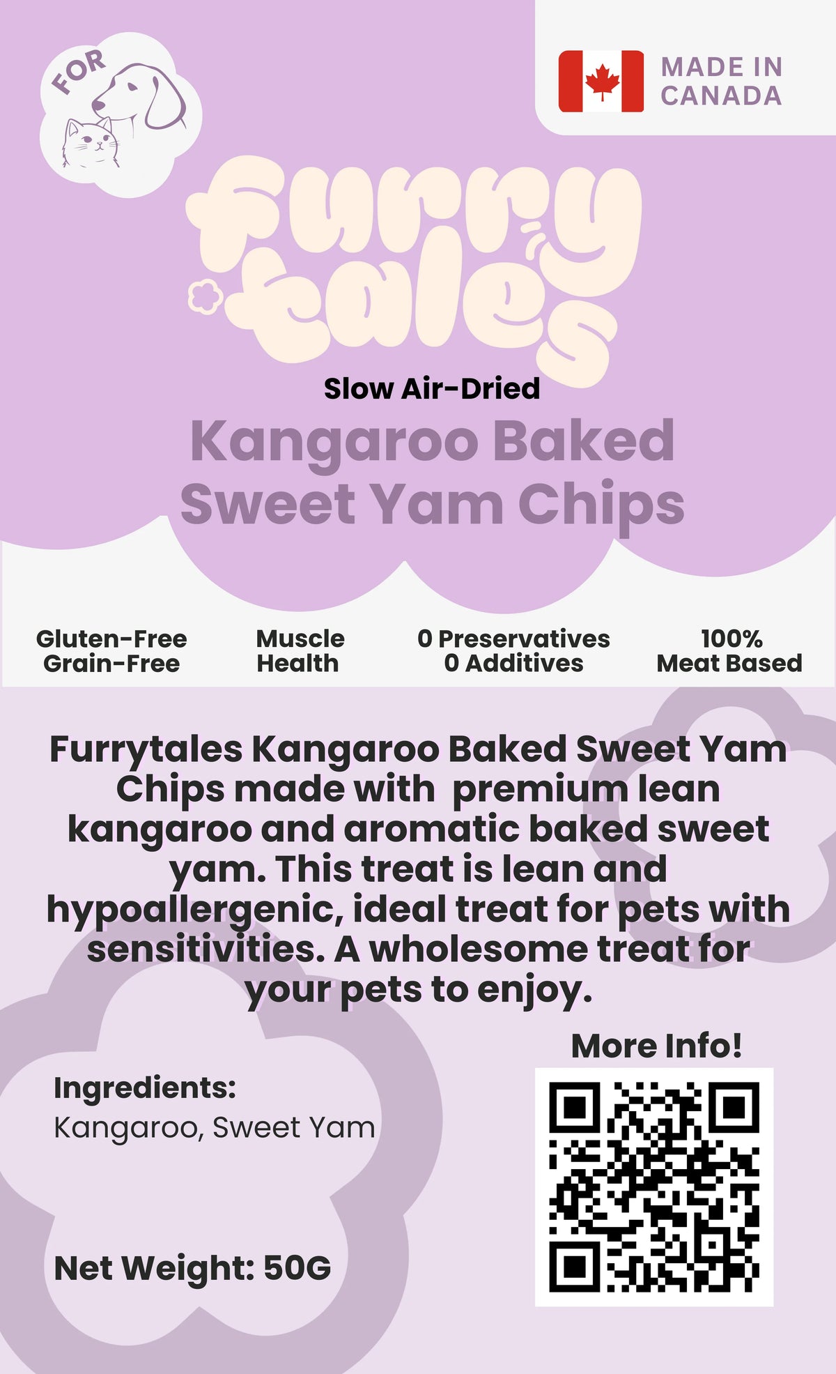 Kangaroo baked sweet yam chips 50g