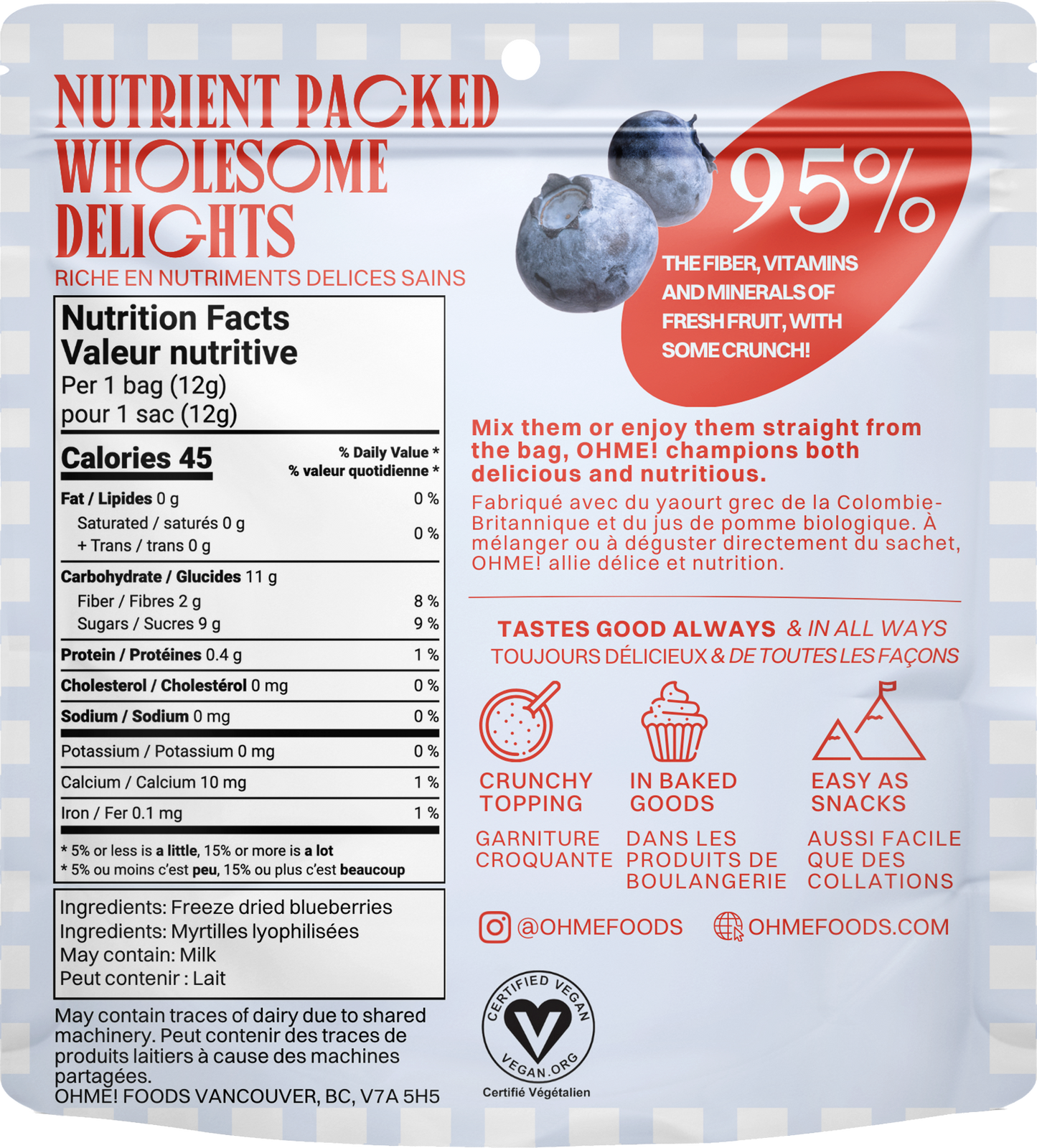 Freeze Dried Blueberries (Whole) 12g