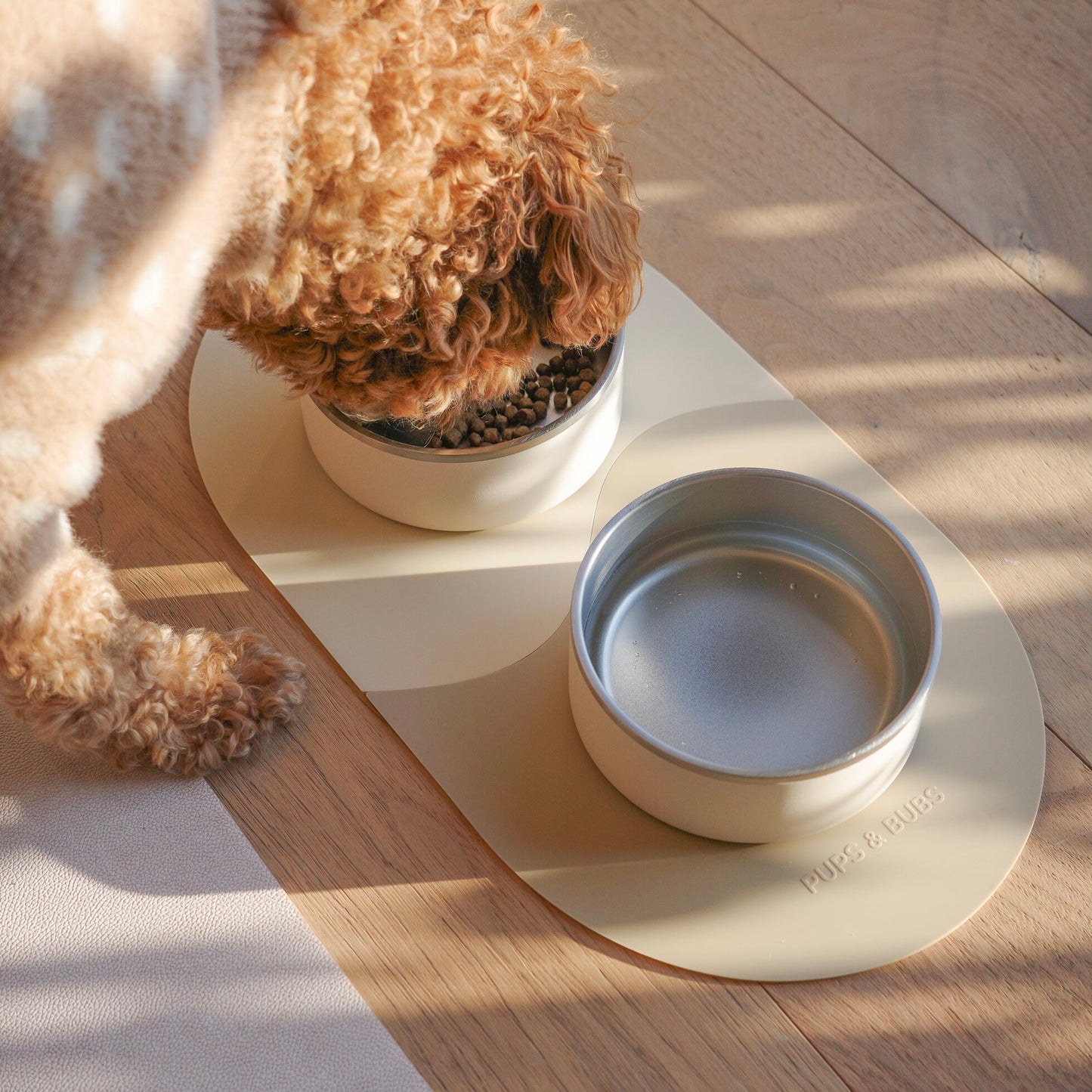 Pups & Bubs杏色不鏽鋼碗拼圖餐墊套裝（預訂）