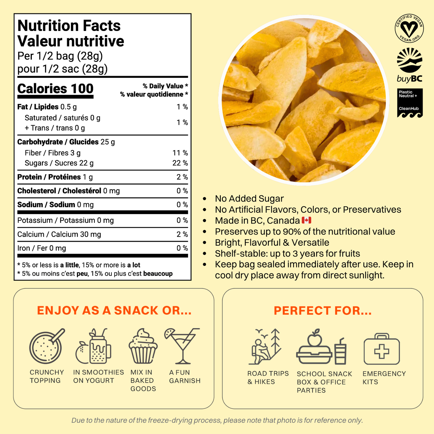 Freeze Dried Mango (Sliced) 56g