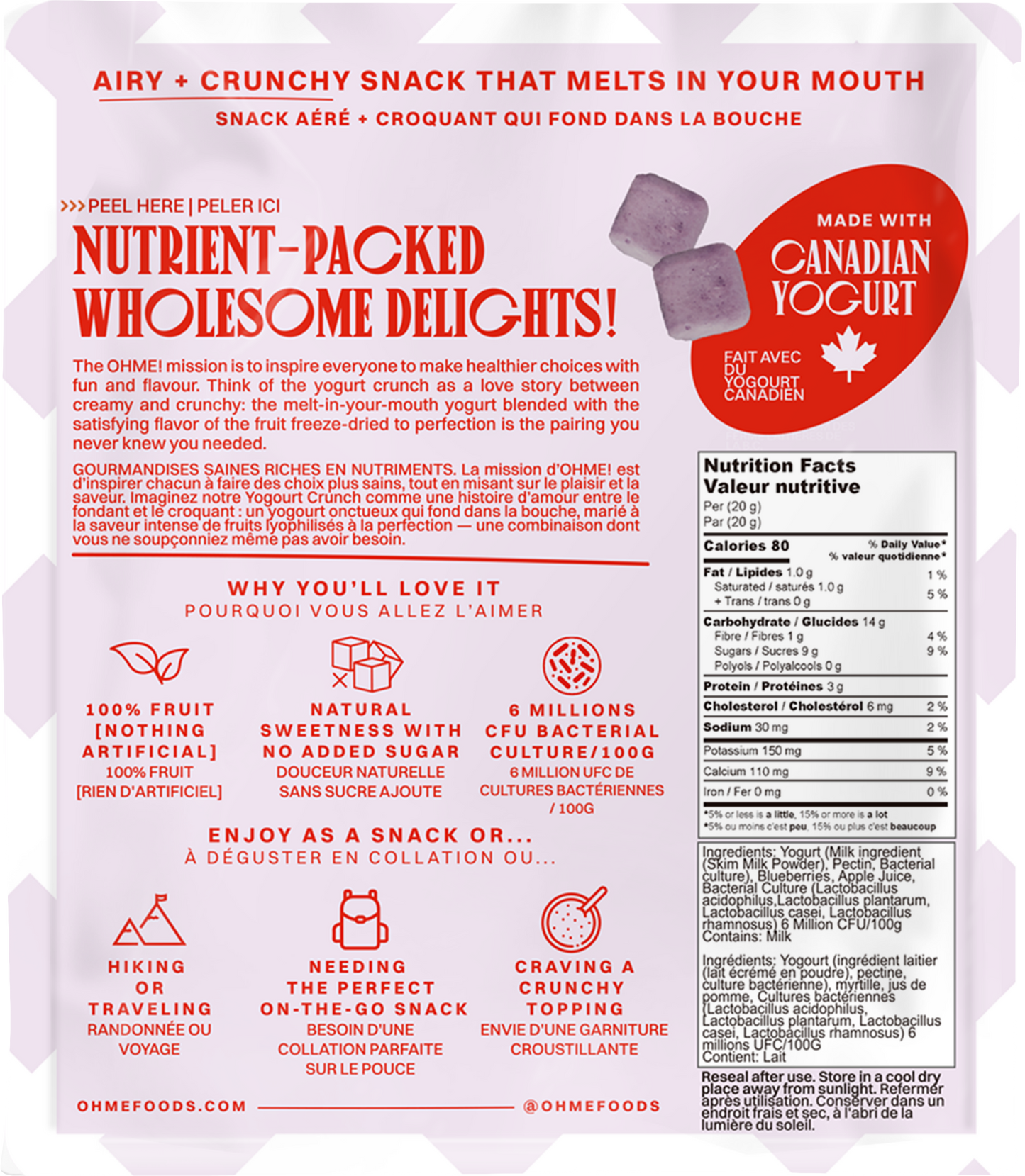 *ADDED PROBIOTICS * Freeze Dried Blueberry Yogurt Crunch 44g