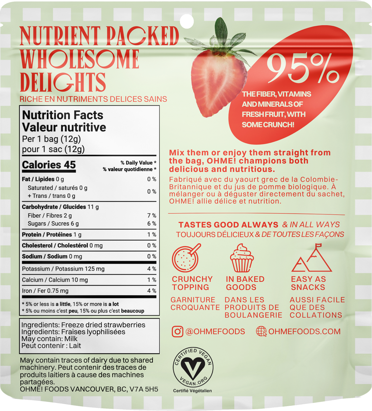 Freeze Dried Strawberries (Sliced) 12g