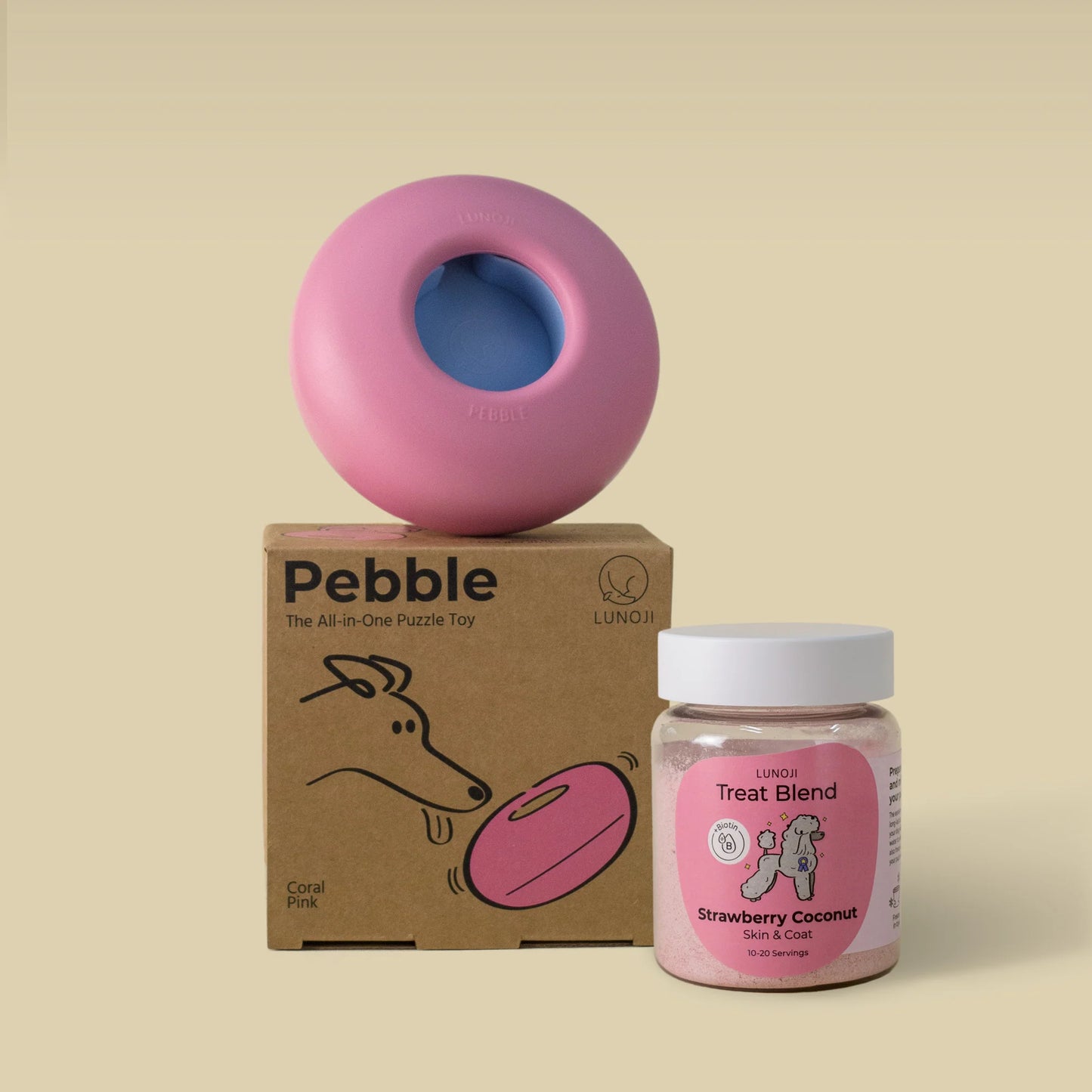 Pebble漏食玩具+狗狗營養雪糕粉