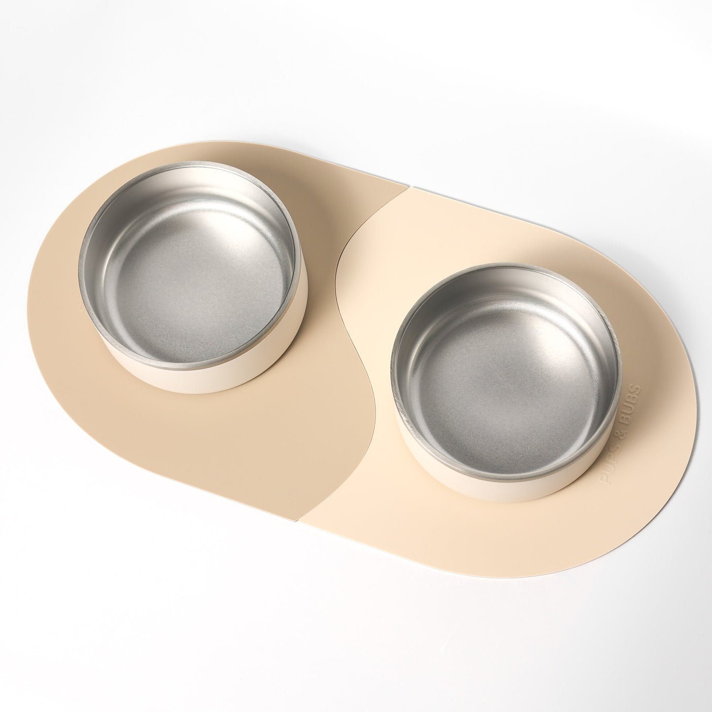 Pups & Bubs杏色不鏽鋼碗拼圖餐墊套裝（預訂）