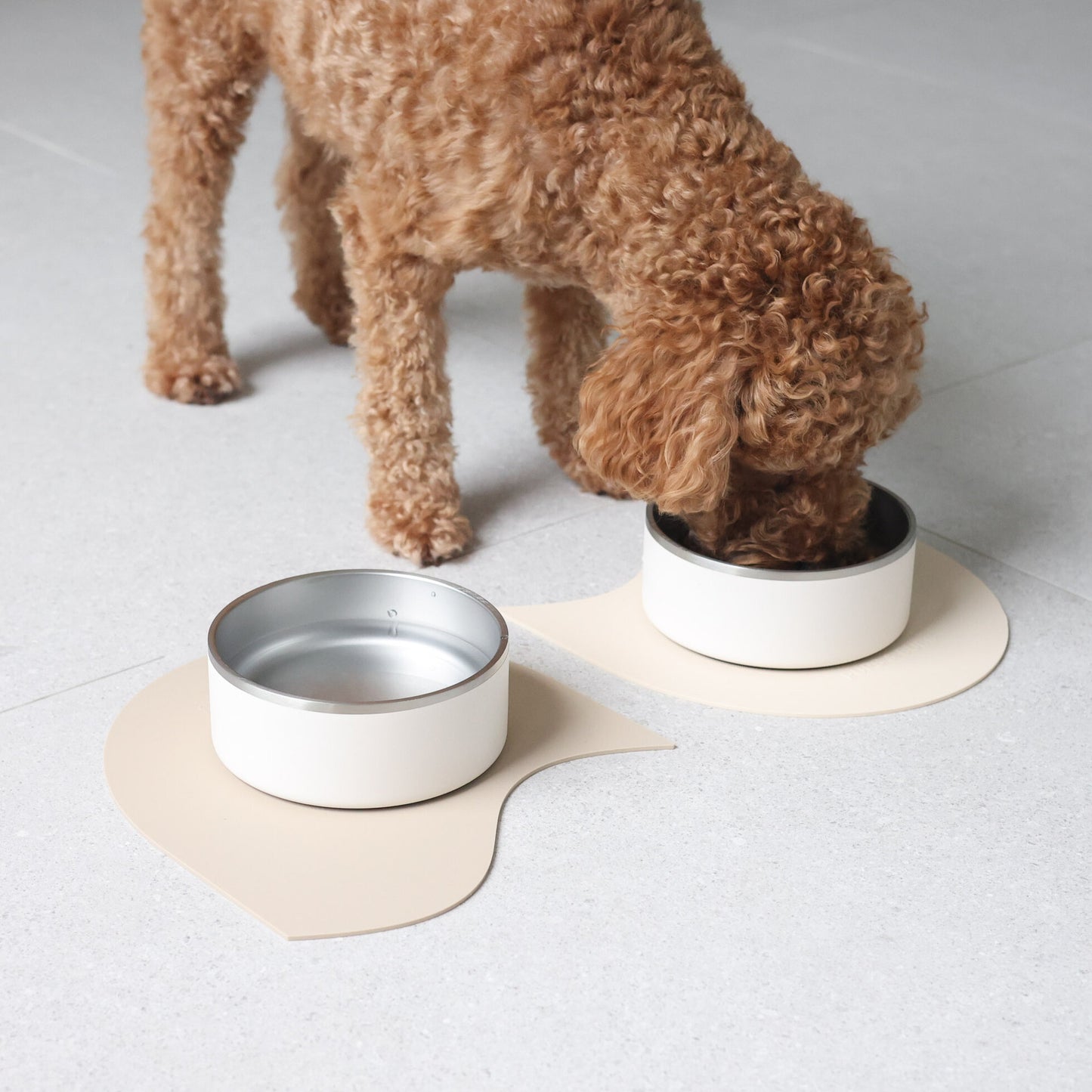 Pups & Bubs杏色不鏽鋼碗拼圖餐墊套裝（預訂）