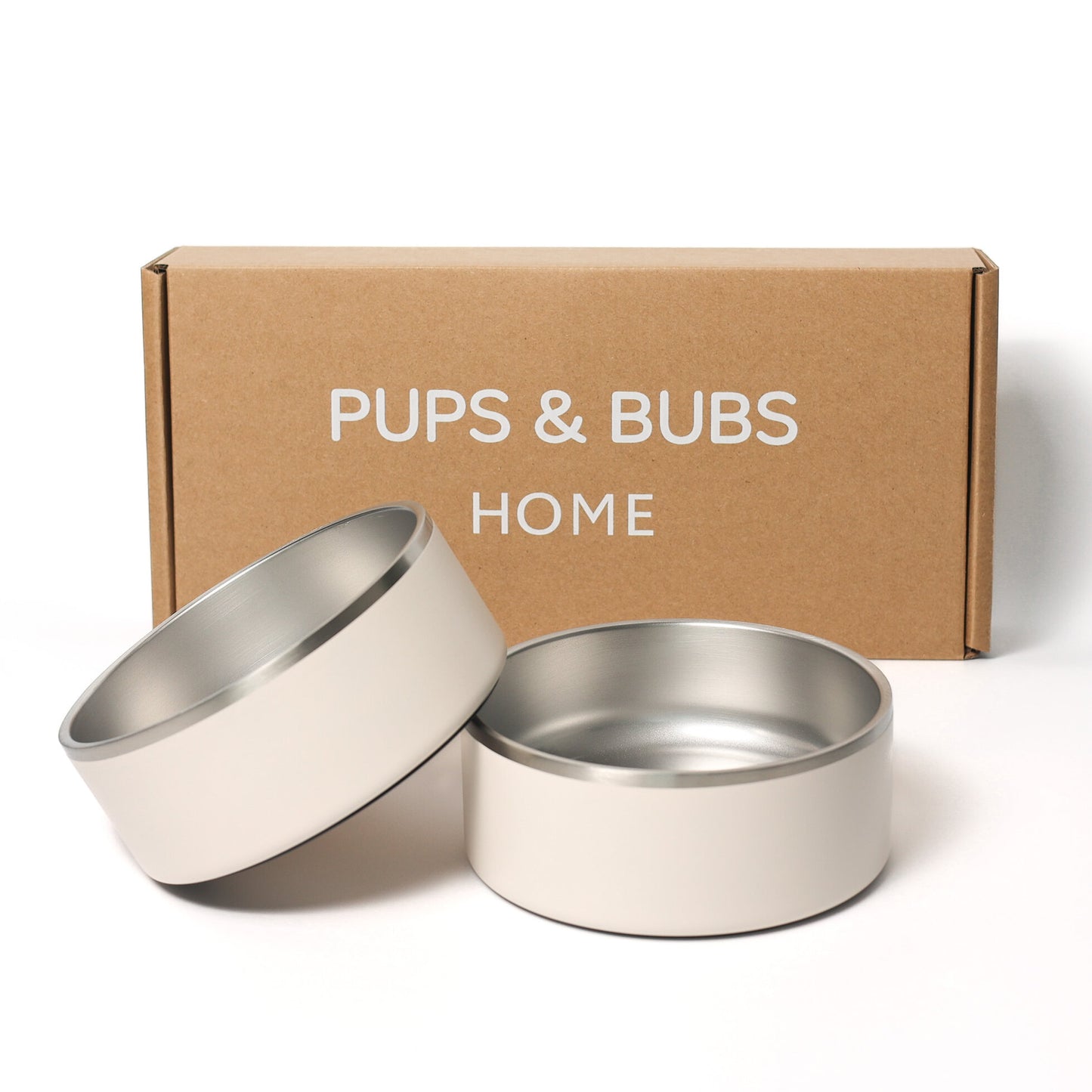 Pups & Bubs杏色不鏽鋼碗拼圖餐墊套裝（預訂）