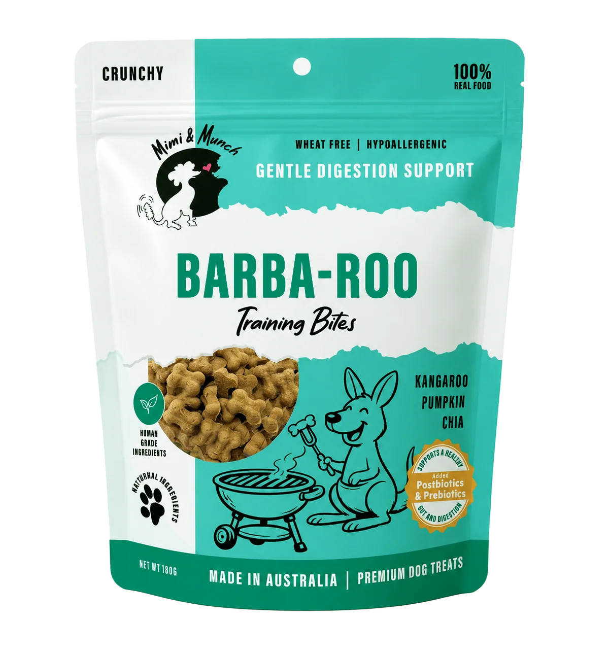 Barba-roo Natural Dog Treats 180g (Digestion & Immune Support)