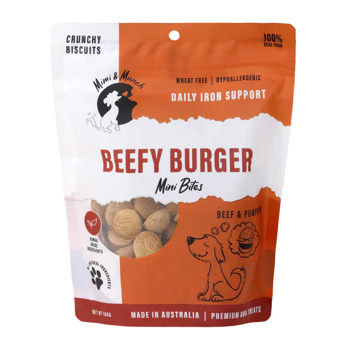 Beefy Burger Natural Dog Treats 90g