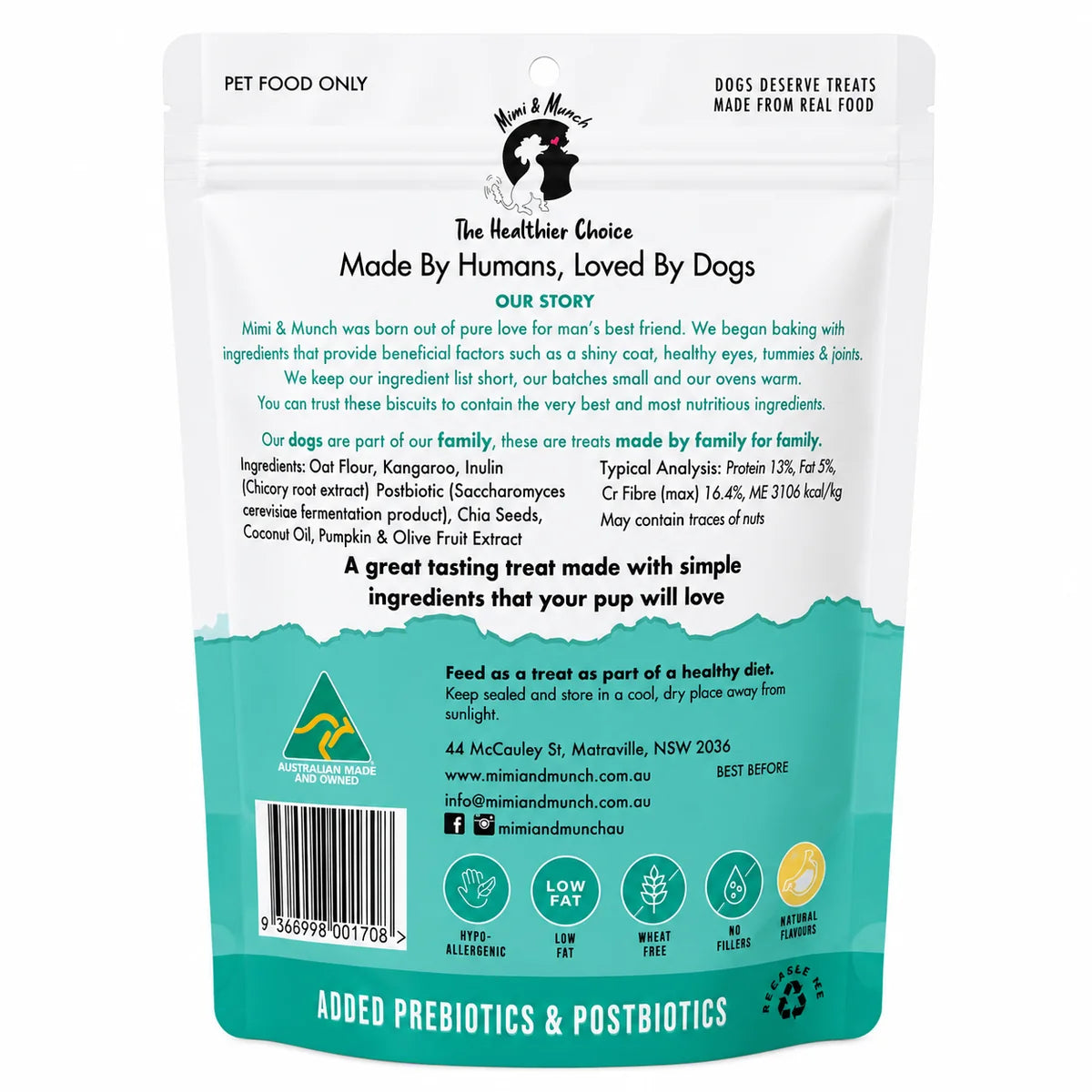 Barba-roo Natural Dog Treats 180g (Digestion & Immune Support)