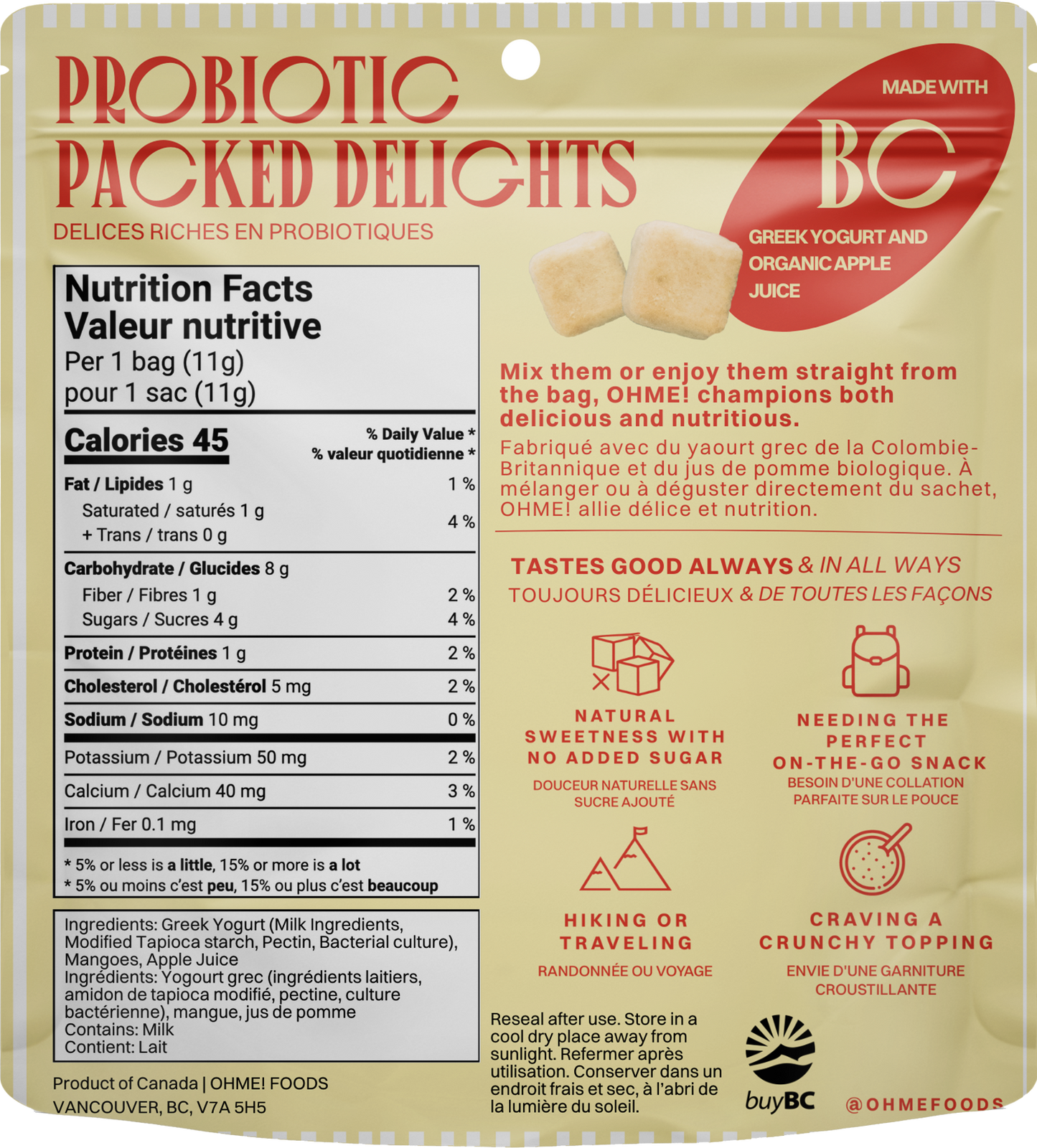 Freeze Dried Mango Yogurt Crunch 11g