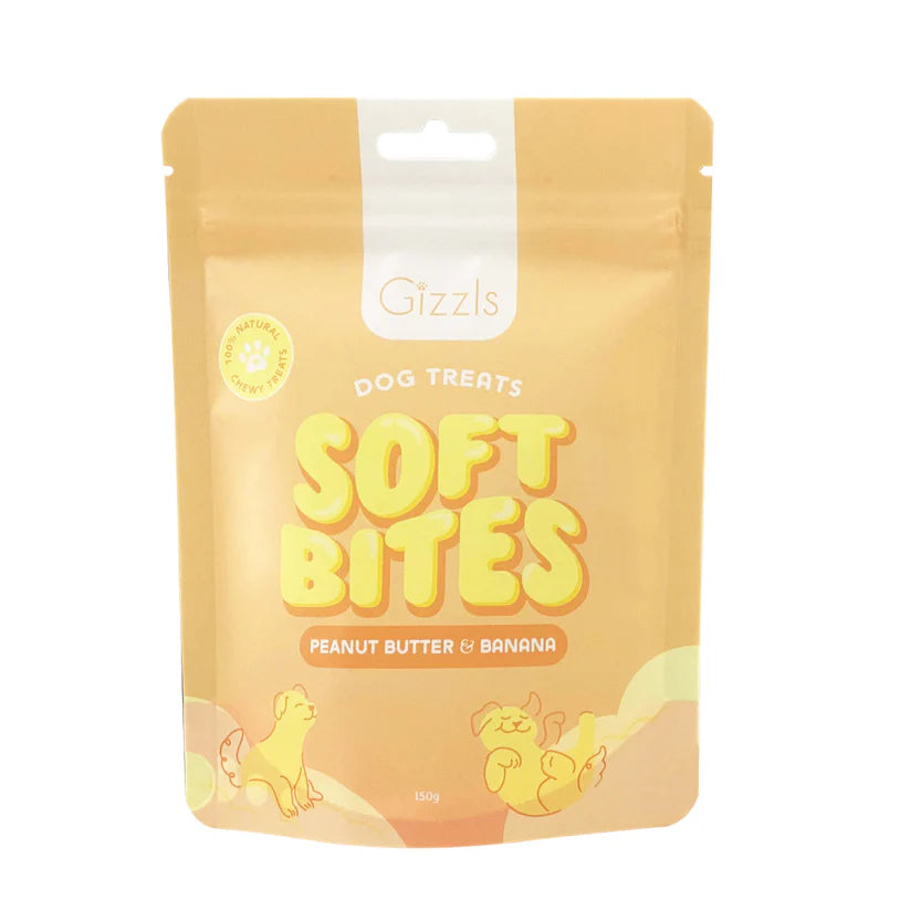 Gizzls Peanut Butter & Banana Soft Dog Treats 150g