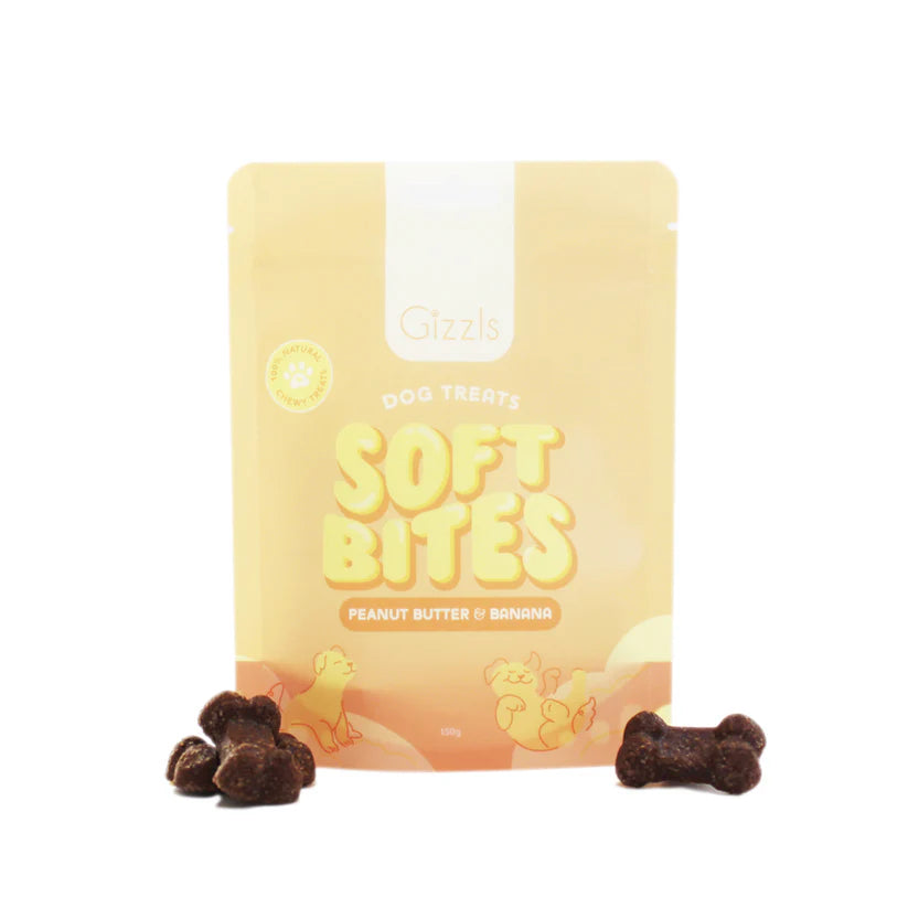 Gizzls Peanut Butter & Banana Soft Dog Treats 150g
