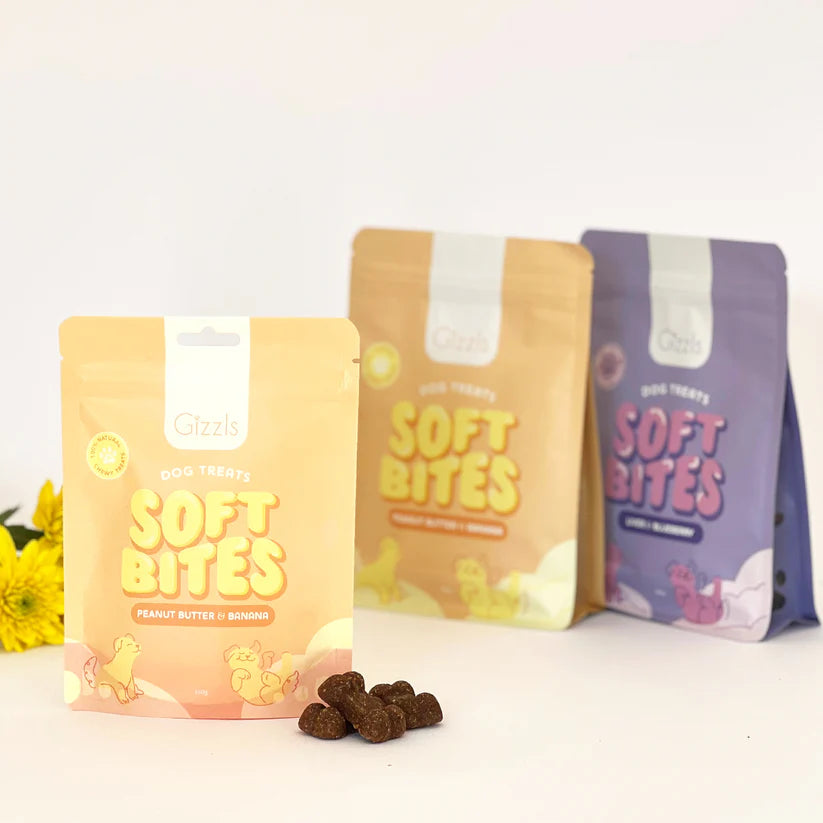 Gizzls Peanut Butter & Banana Soft Dog Treats 150g
